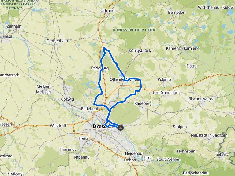 Ruhige Straße am See Zschornaer Teiche Runde von Talstation